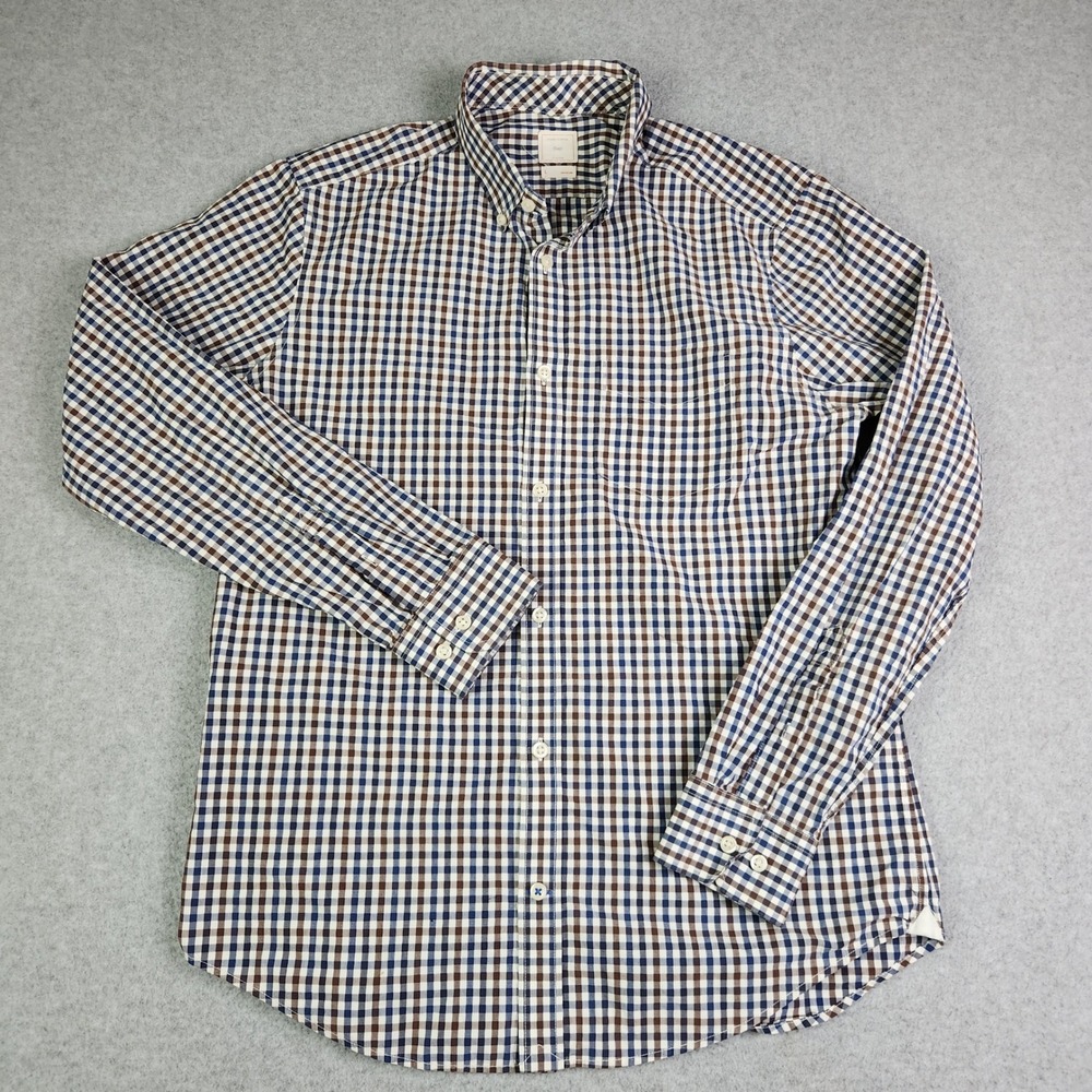 Gap‎ Shirt Mens Large Multicolor Gingham Long Sleeve Classic Fit Button Down